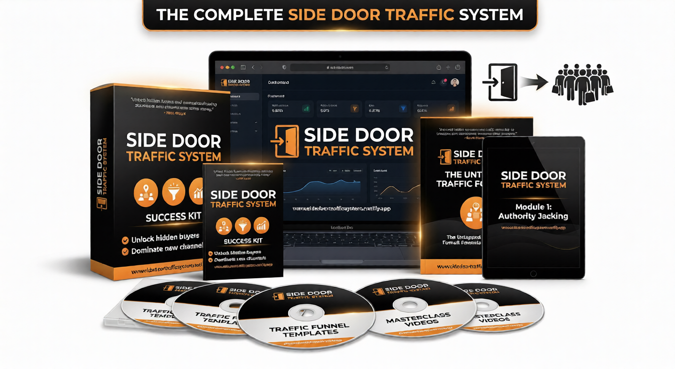 The Complete Side Door Traffic System — Full Product Mockup